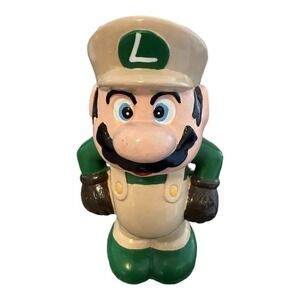 Vintage Nintendo of America Luigi Coinbank 1988 Super Mario Brothers Plastic
